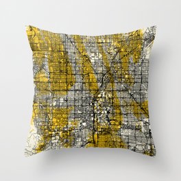 Las Vegas City Map - Yellow Collage Throw Pillow