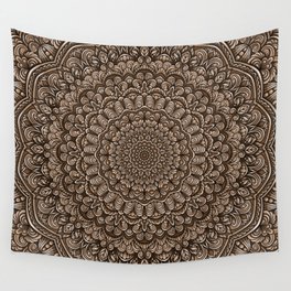 Brown colors mandala Sophisticated ornament Wall Tapestry