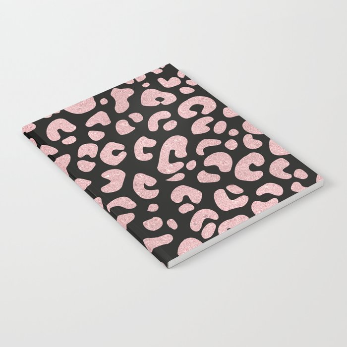 Pink Glitter Leopard Print Pattern Notebook