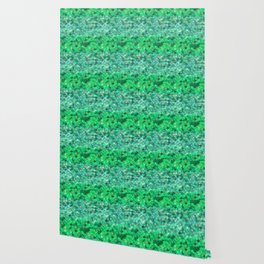 Green Mermaid Pattern Metallic Glitter Wallpaper