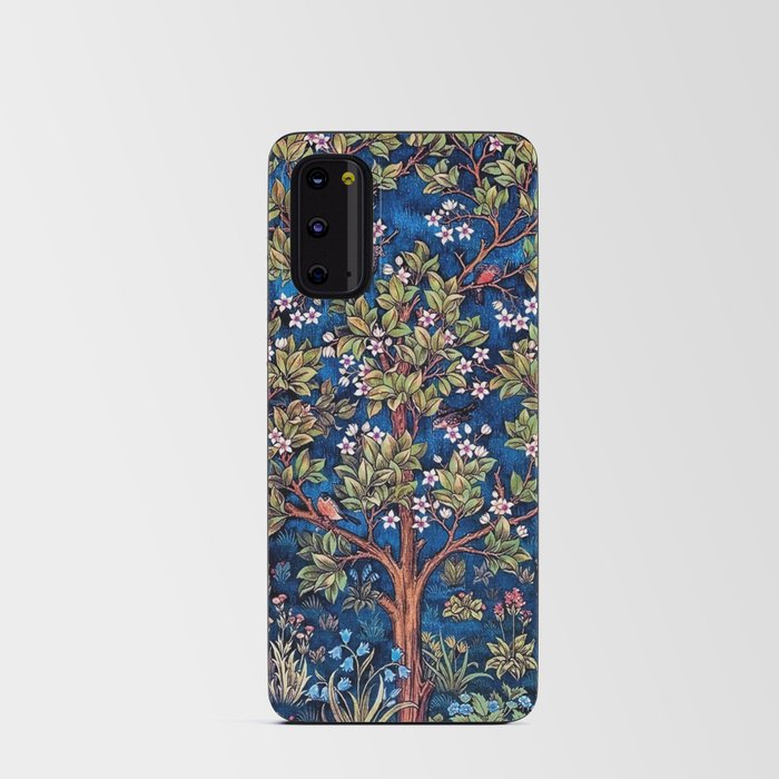 William Morris Tree of Life Blue Twilight floral textile 19th century pattern print for drapes, curtains, pillows, duvets, comforters, and home and wall decor Android Card Case