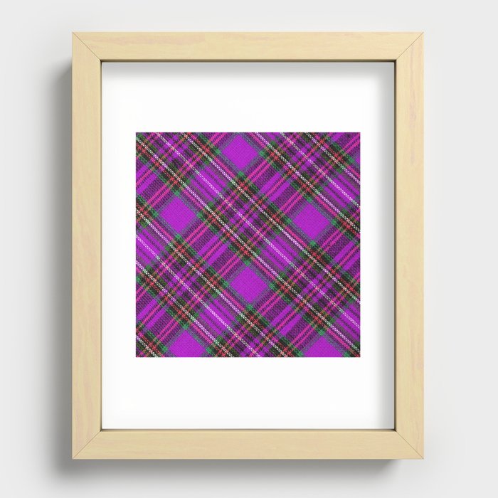 Plaid Purple Trendy Collection Recessed Framed Print