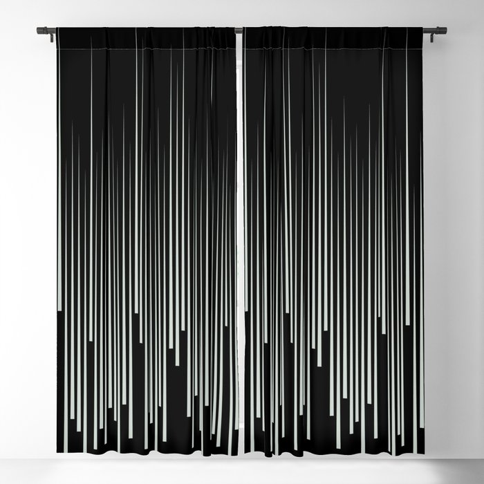 Pastel Green and Black Stripes Line Art Pattern Pairs Behr 2022 Color of the Year Breezeway MQ3-21 Blackout Curtain