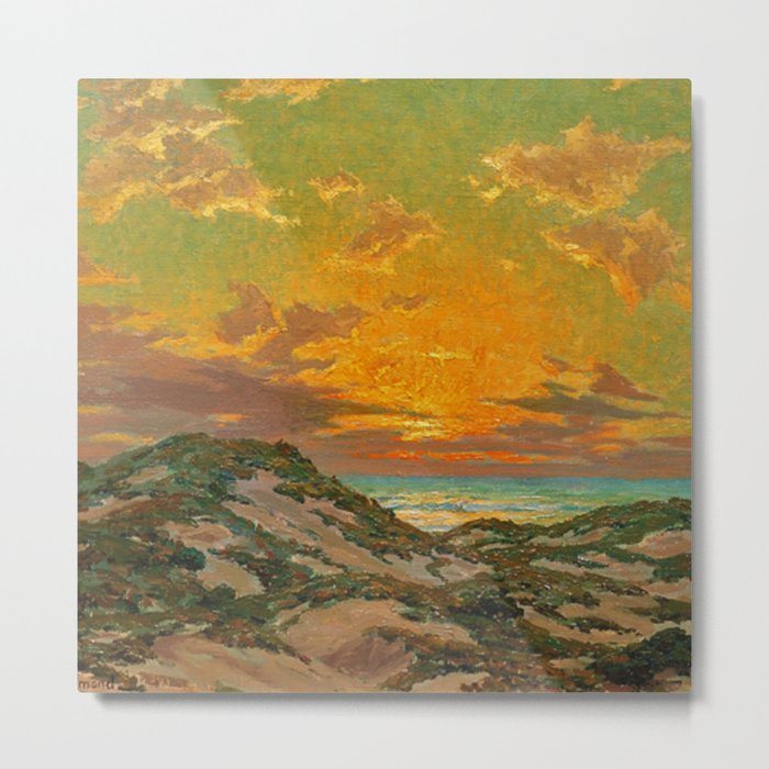 Sunset amid the Dunes by Granville Redmond Metal Print