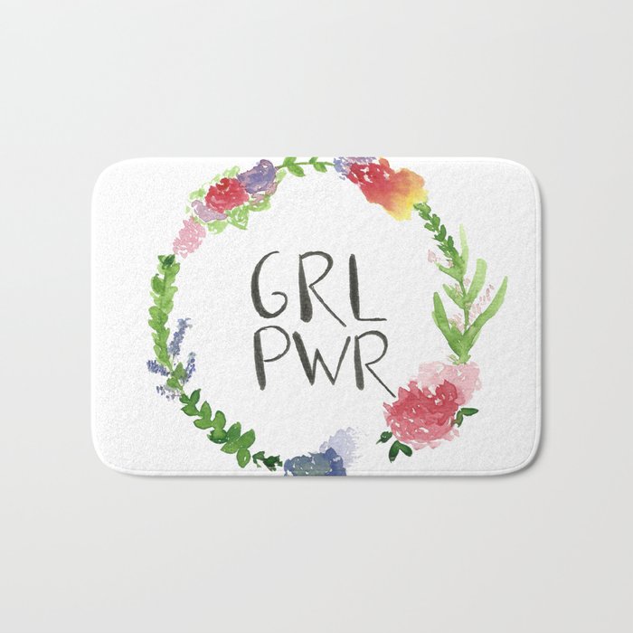 GRL PWR flowers Bath Mat