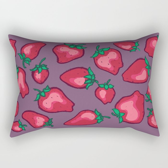 Summer Strawberries Rectangular Pillow