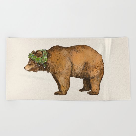 BROWN BEAR Beach Towel