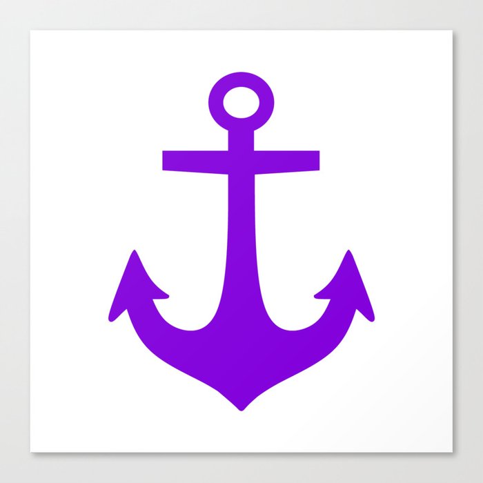 Anchor (Violet & White) Canvas Print