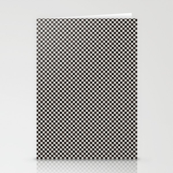 Small Black and White Watercolor Checkerboard Chess Stationery Cards