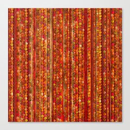 Red Gemstone Beads and Stripes  Canvas Print