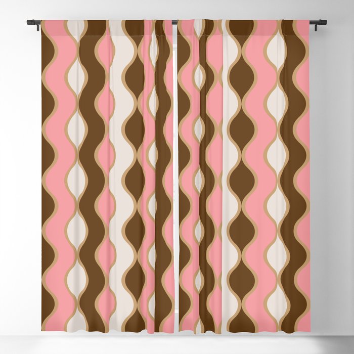 Neapolitan Modern / Pink Crème Brown Blackout Curtain
