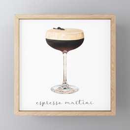 Espresso Martini Cocktail Painting | Watercolor Bar Art Framed Mini Art Print