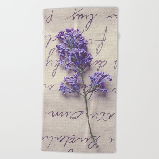Love Letter With Lilac Beach Towel