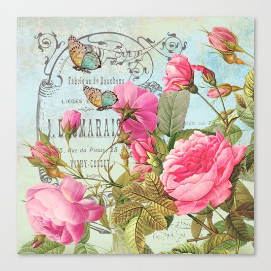 Vintage Flowers #3 Canvas Print