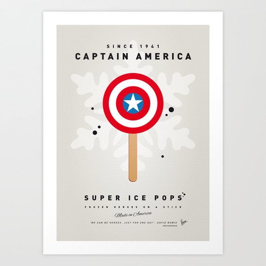 My SUPER ICE POP- No08 - America Captain Art Print