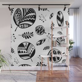 Graphical fall of the leaves Wall Mural