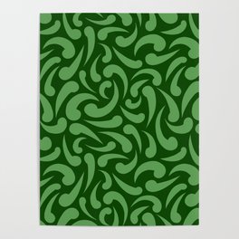 Forest Green Swirls Poster