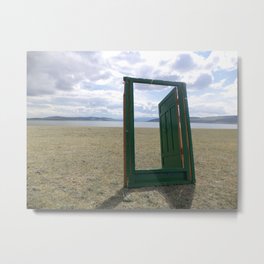 Doorway to Everywhere Metal Print | Distance, Door, Steppe, Strange, Tan, Photo, Sky, Empty, Mongolia, Grassland 
