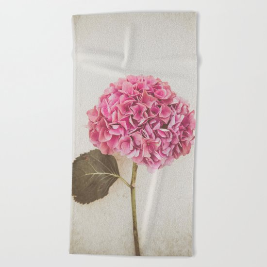 Beautiful Pink Hydrangea Beach Towel