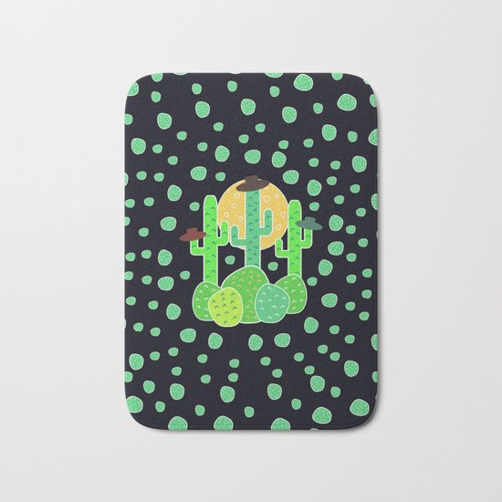 Cacti with hats Bath Mat