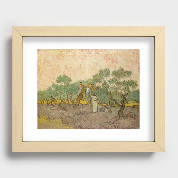 Vincent van Gogh - Women Picking Olives Recessed Framed Print