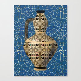 Egg golden patterned vase portrait Canvas Print