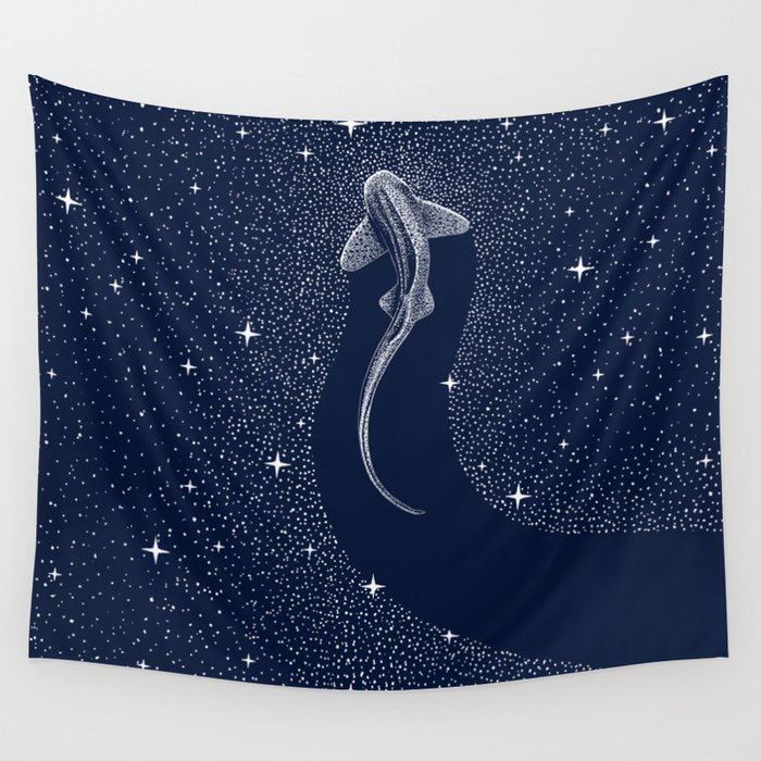 Leopard Shark in Cosmos Wall Tapestry