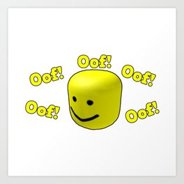 Memes Art Prints Society6 - oof roblox yellow art print