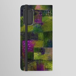 Terraced garden tropical floral gold and amethyst Mediterranean abstract landscape painting by Paul Klee Android Wallet Case