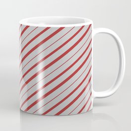 [ Thumbnail: Grey and Brown Colored Lines/Stripes Pattern Coffee Mug ]