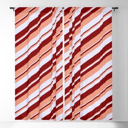 [ Thumbnail: Lavender, Maroon, and Dark Salmon Colored Striped/Lined Pattern Blackout Curtain ]