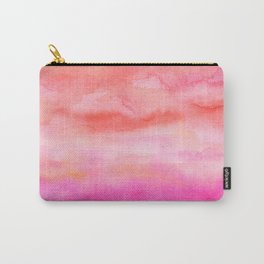 Bright pink orange sunset watercolor hand painted Carry-All Pouch