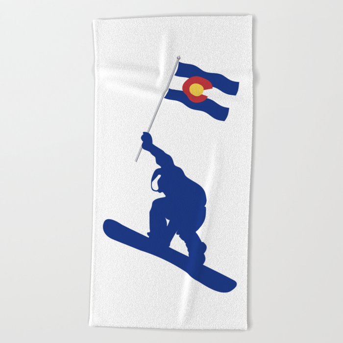Colorado Snowboard Flag Beach Towel