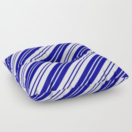 [ Thumbnail: Dark Blue and Lavender Colored Lines Pattern Floor Pillow ]
