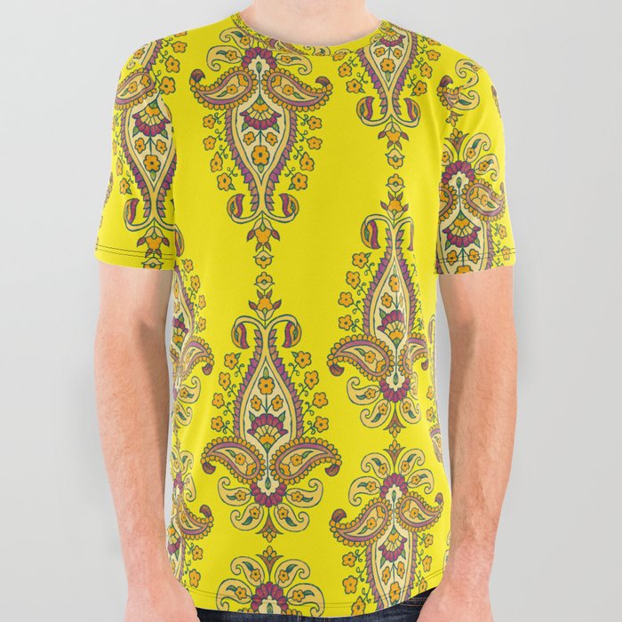 Yellow Pattern All Over Graphic Tee