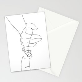 Father and Baby Pinky Swear / hand line drawing  Stationery Card