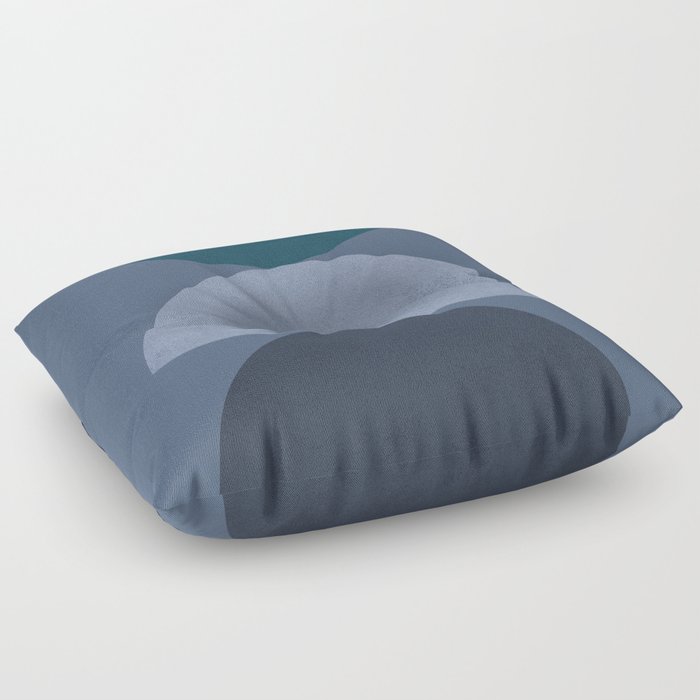 Abstraction_GEOMETRIC_SHAPE_BLUE_MOUNTAINS Floor Pillow