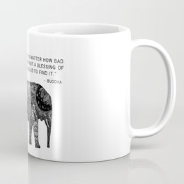 Buddha Quote with Henna Elephant Coffee Mug