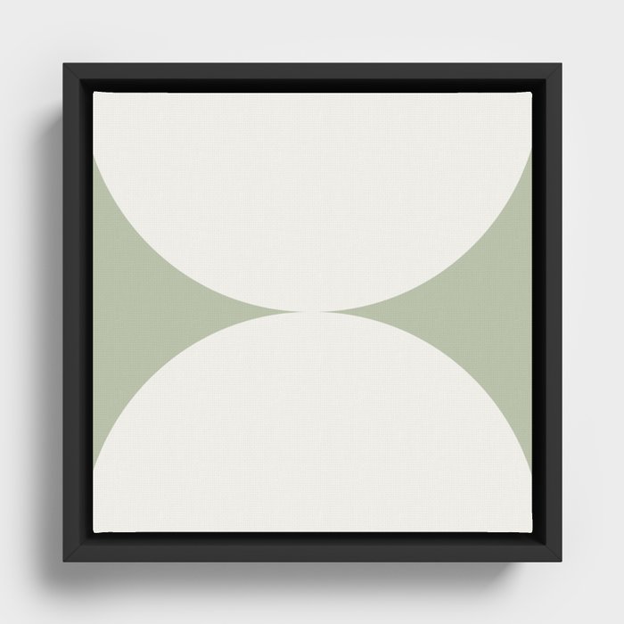 Bold Geometric Shapes VIII Green & White Framed Canvas