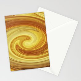 Orange, Yellow, Brown Abstract Hurricane Shape Design Stationery Card