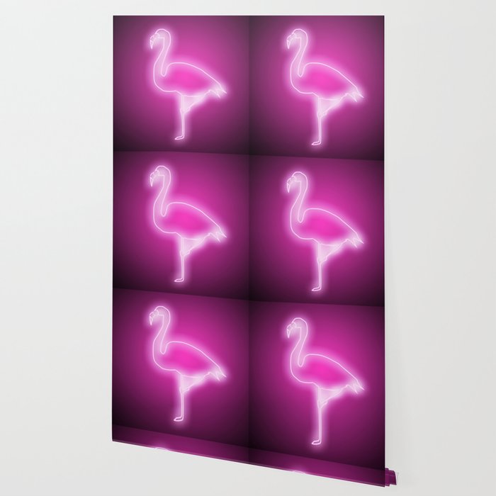 Flamingo Neon Light Sign Wallpaper By Xiari Society6 Flamingo Neon Light Sign Wallpaper By Xiari Society6