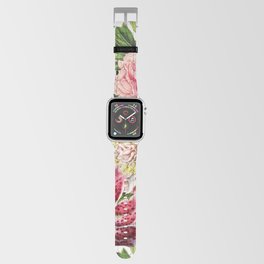 Vintage & Shabby Chic Floral Peony & Lily Flowers Watercolor Pattern Apple Watch Band