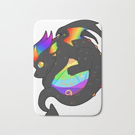 LGBT rainbow Pride Dice dragon Bath Mat