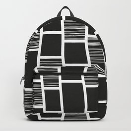 Black and White Abstract Funky Squares Pattern Backpack