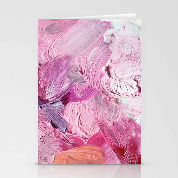 Dreamy Pink Palette Abstract Painting Stationery Cards By