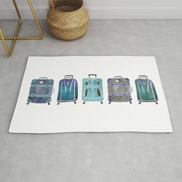 Blue Suitcases Rug