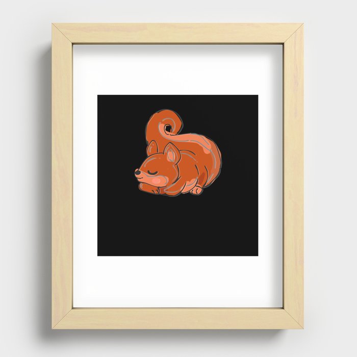 Sleeping Chipmunk Recessed Framed Print