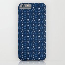 Alfa Omega Blue Pattern iPhone Case
