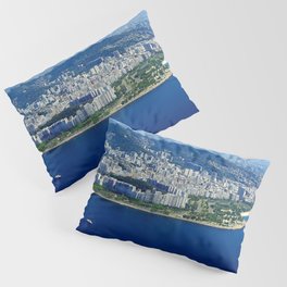 Brazil Photography - Beautiful Blue Water Separating The City Pillow Sham