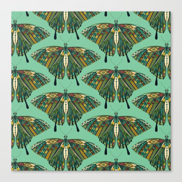 swallowtail butterfly emerald Canvas Print